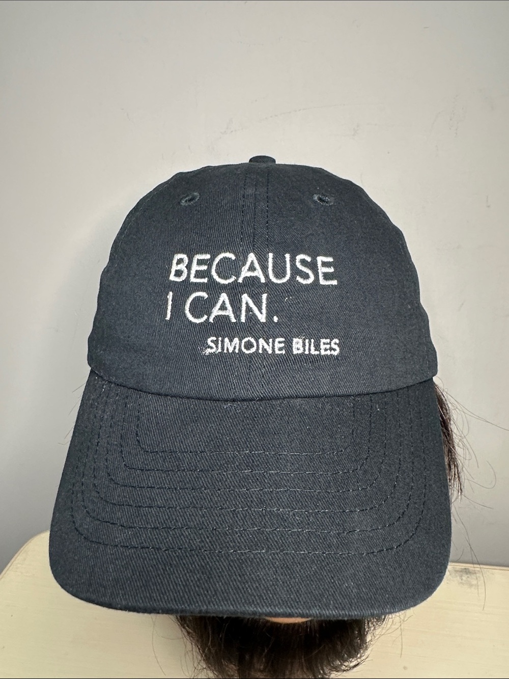 Because I Can, Simone Biles Athleta Black Embroidered Baseball Cap